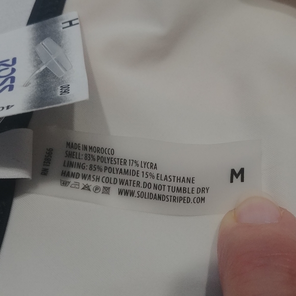 Solid and Striped bikini top triangle string tie black red blue pink burgandy M - Picture 4 of 6